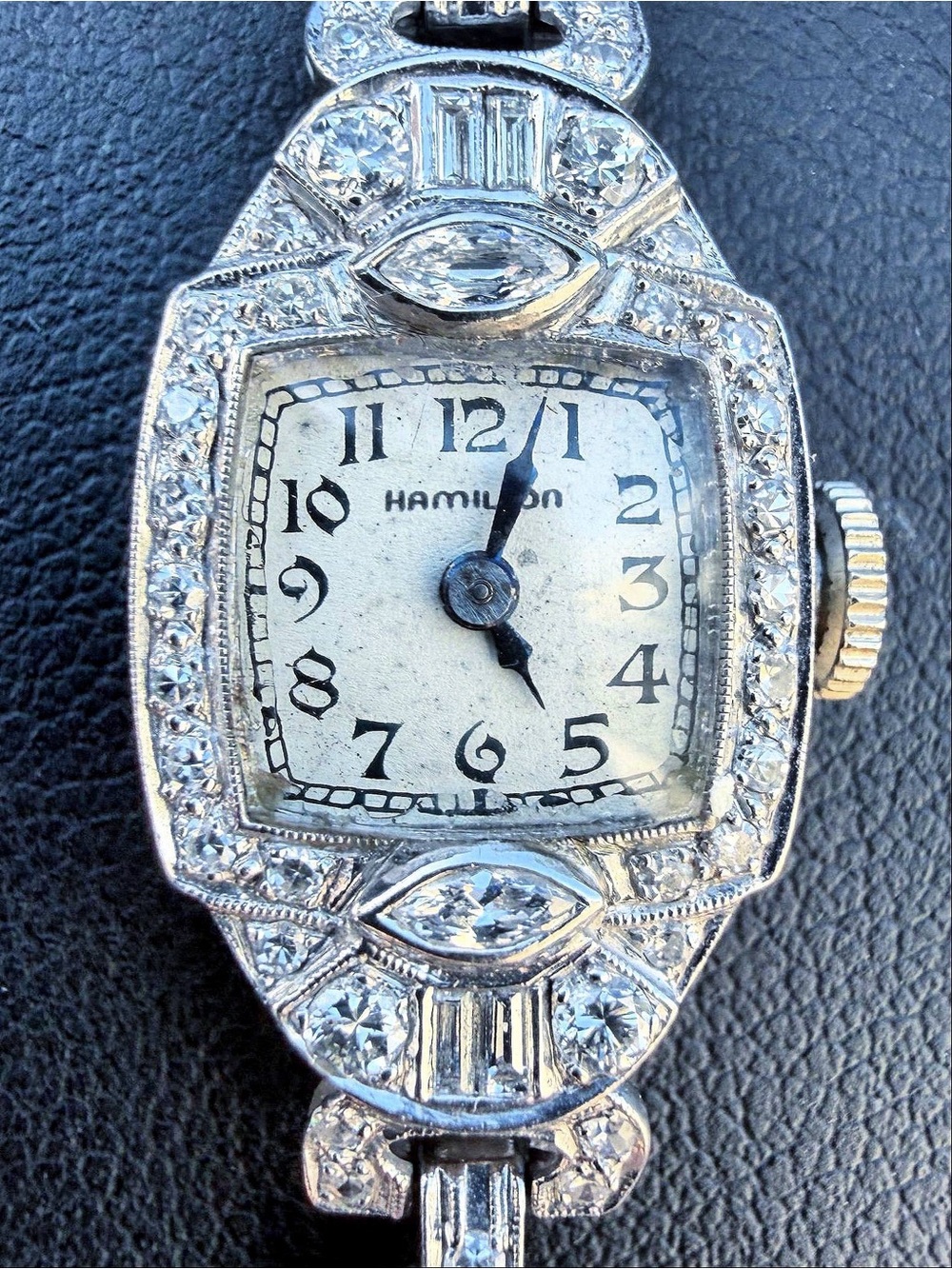 Art Deco Vintage Hamilton Platinum & 14k white gold 1.25CTW Natural Diamond - Picture 3 of 13